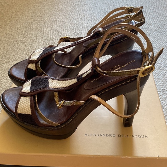 Alessandro Dell’Acqua Canapone Zebra platform strappy sandals 39/9 - Picture 4 of 11